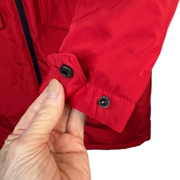 BERNARDO Insulated Hooded Raincoat RED Size S Mid-Length Water-Resistant - Picture 8 of 14